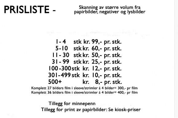 Priser skanning fra apirbilder negativer dias